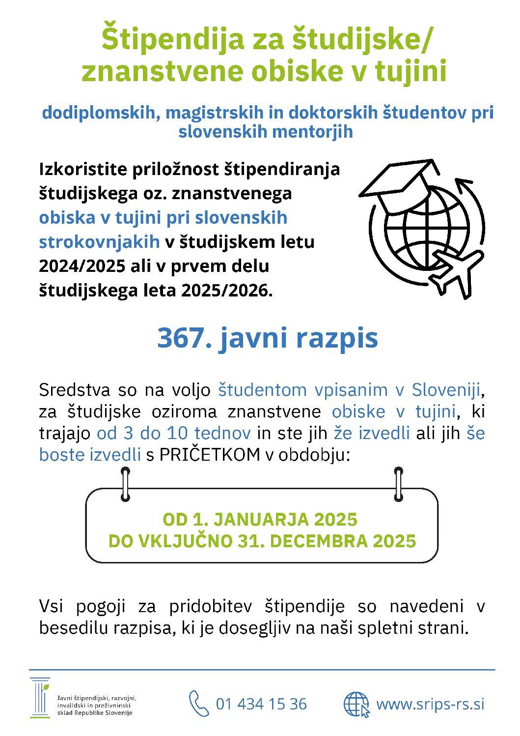 Na voljo sredstva za študijske obiske v tujini