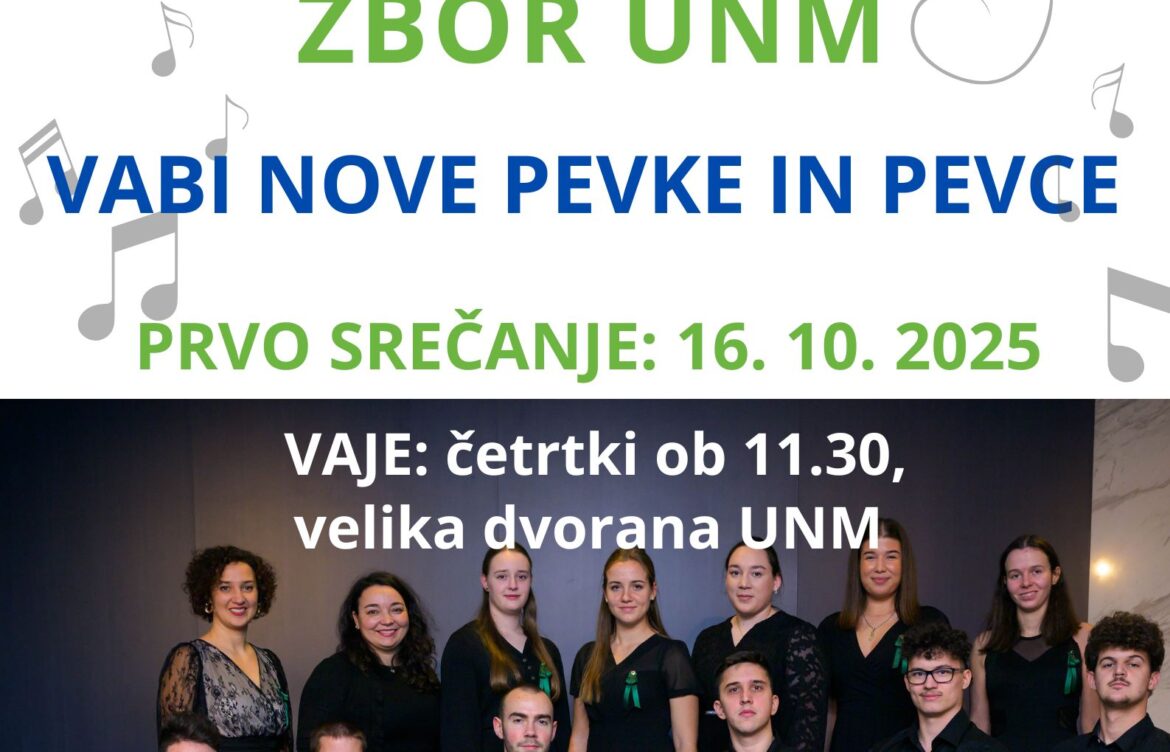 Akademski pevski zbor Univerze v Novem mestu vabi nove člane